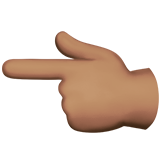 main avec index pointant à gauche : peau légèrement mate