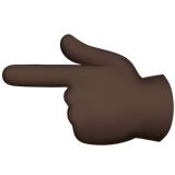 main avec index pointant à gauche : peau foncée