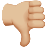 pouce vers le bas : peau moyennement claire