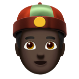 homme avec casquette chinoise : peau foncée