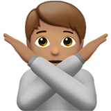 personne faisant un geste d’interdiction : peau légèrement mate