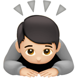 personne qui s’incline : peau claire