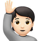 personne qui lève la main : peau claire