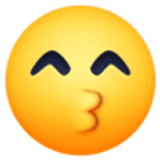 Visage aux yeux rieurs faisant un bisou - Facebook