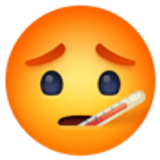 Visage avec thermomètre - Facebook