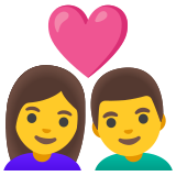 Couple avec cœur : femme et homme - Noto Color Emoji