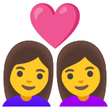 Couple avec cœur : femme et femme - Noto Color Emoji