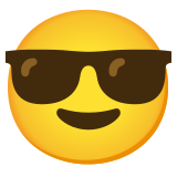 Visage avec lunettes de soleil - Noto Color Emoji