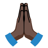 Mains en prière : peau foncée - Noto Color Emoji