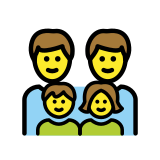 Famille : homme, homme, fille et garçon - OpenMoji
