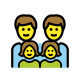 Famille : homme, homme, fille et fille - OpenMoji