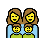 Famille : femme, femme, garçon et garçon - OpenMoji