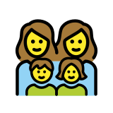 Famille : femme, femme, fille et garçon - OpenMoji