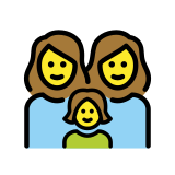 Famille : femme, femme et fille - OpenMoji