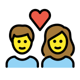 Couple avec cœur : femme et homme - OpenMoji