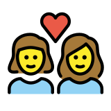 Couple avec cœur : femme et femme - OpenMoji