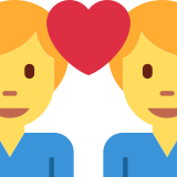 Couple avec cœur : homme et homme - Twitter / X