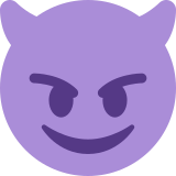 Visage souriant avec des cornes - Twitter / X