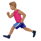 homme qui court : peau légèrement mate