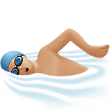 nageur : peau moyennement claire