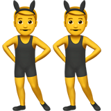 hommes avec des oreilles de lapin