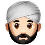 homme en turban : peau claire