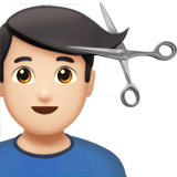 homme qui se fait couper les cheveux : peau claire