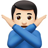 homme faisant un geste d’interdiction : peau claire