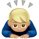 homme qui s’incline : peau moyennement claire