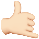 signe appel téléphonique avec les doigts : peau claire