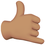 signe appel téléphonique avec les doigts : peau légèrement mate