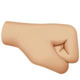 poing à droite : peau moyennement claire