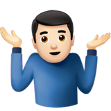 homme qui hausse les épaules : peau claire