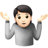 personne qui hausse les épaules : peau claire