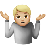 personne qui hausse les épaules : peau moyennement claire