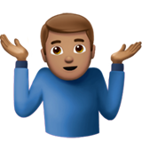 homme qui hausse les épaules : peau légèrement mate