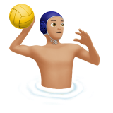 joueur de water-polo : peau moyennement claire