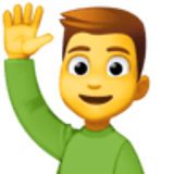 Homme qui lève la main - Facebook