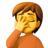 Personne avec la paume sur le visage - Facebook