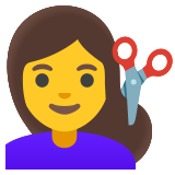 Femme qui se fait couper les cheveux - Noto Color Emoji