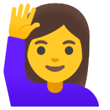 Femme qui lève la main - Noto Color Emoji