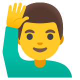 Homme qui lève la main - Noto Color Emoji