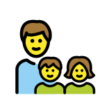 Famille : homme, fille et garçon - OpenMoji