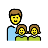 Famille : homme, fille et fille - OpenMoji