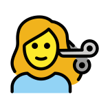 Femme qui se fait couper les cheveux - OpenMoji