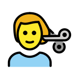 Homme qui se fait couper les cheveux - OpenMoji