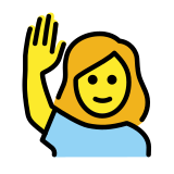 Femme qui lève la main - OpenMoji