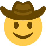 Visage avec chapeau de cowboy - Twitter / X