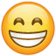 Emoji sourit joyeusement U+1F601