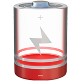 Batterie vide Smiley U+1FAAB Batterie vide Smiley U+1FAAB